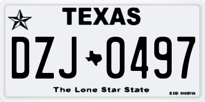 TX license plate DZJ0497
