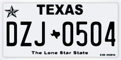 TX license plate DZJ0504