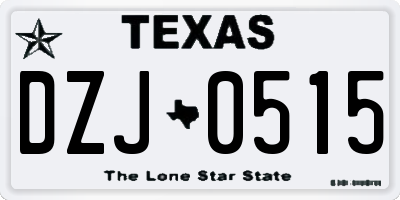 TX license plate DZJ0515