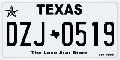 TX license plate DZJ0519