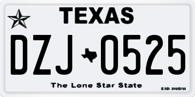 TX license plate DZJ0525