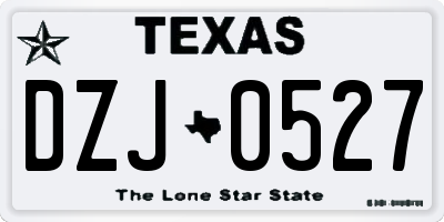 TX license plate DZJ0527
