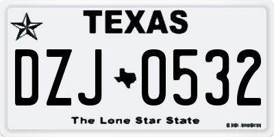 TX license plate DZJ0532