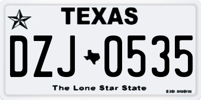 TX license plate DZJ0535