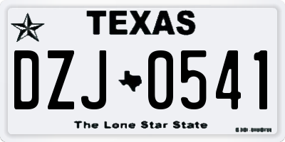 TX license plate DZJ0541