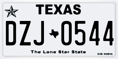 TX license plate DZJ0544