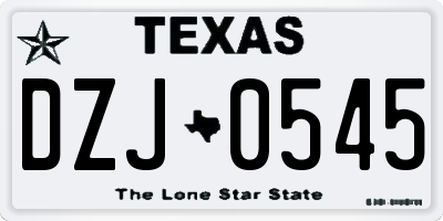TX license plate DZJ0545