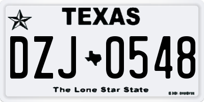 TX license plate DZJ0548