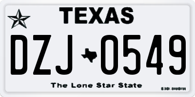 TX license plate DZJ0549
