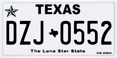 TX license plate DZJ0552