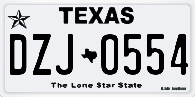 TX license plate DZJ0554