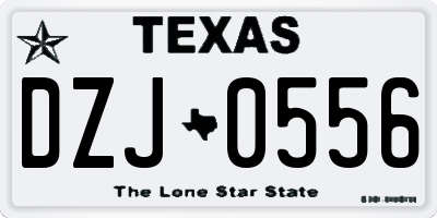 TX license plate DZJ0556