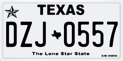 TX license plate DZJ0557