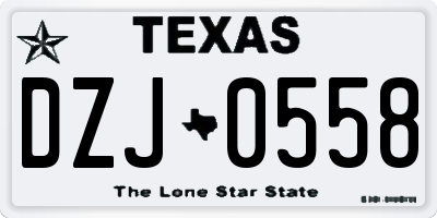 TX license plate DZJ0558
