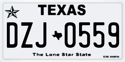 TX license plate DZJ0559