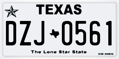 TX license plate DZJ0561