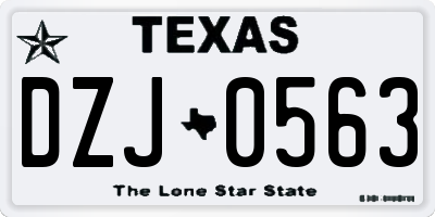 TX license plate DZJ0563