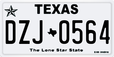 TX license plate DZJ0564