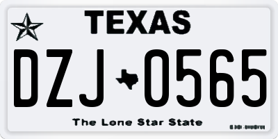 TX license plate DZJ0565