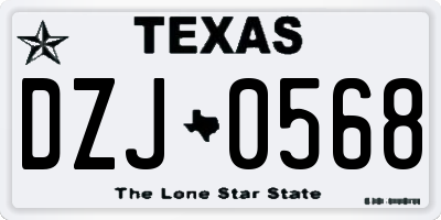 TX license plate DZJ0568