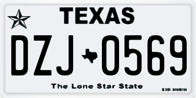 TX license plate DZJ0569