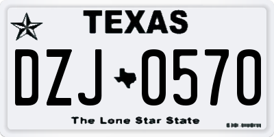TX license plate DZJ0570