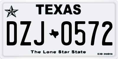 TX license plate DZJ0572