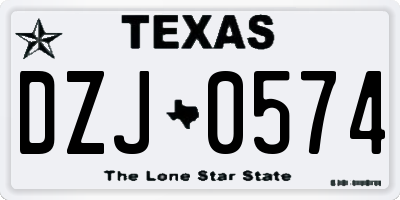 TX license plate DZJ0574