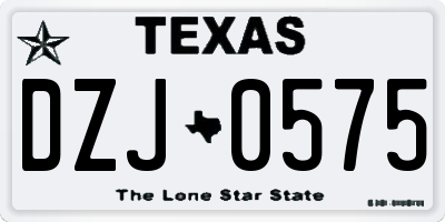 TX license plate DZJ0575