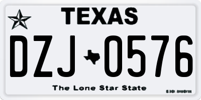 TX license plate DZJ0576
