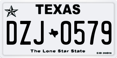 TX license plate DZJ0579