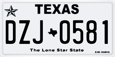 TX license plate DZJ0581