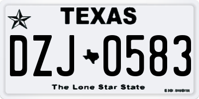 TX license plate DZJ0583