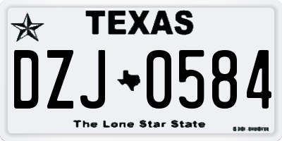 TX license plate DZJ0584