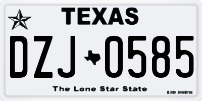 TX license plate DZJ0585