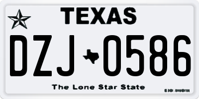 TX license plate DZJ0586