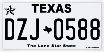 TX license plate DZJ0588