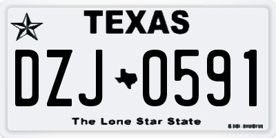 TX license plate DZJ0591