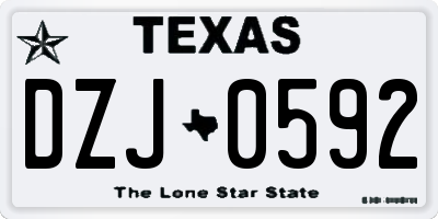 TX license plate DZJ0592