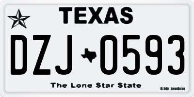 TX license plate DZJ0593