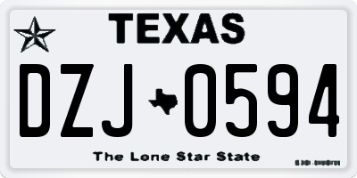 TX license plate DZJ0594
