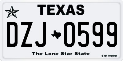TX license plate DZJ0599