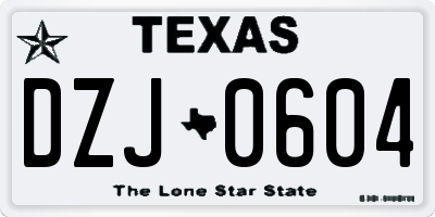 TX license plate DZJ0604