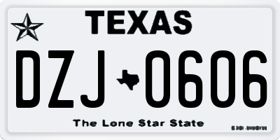 TX license plate DZJ0606