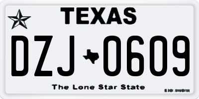TX license plate DZJ0609