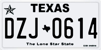 TX license plate DZJ0614