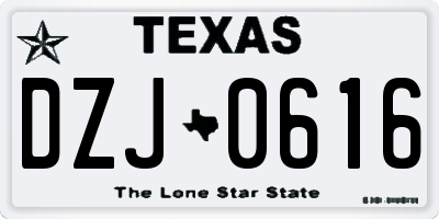 TX license plate DZJ0616