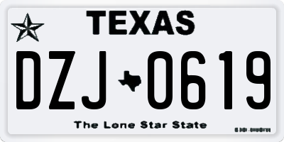 TX license plate DZJ0619