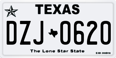 TX license plate DZJ0620