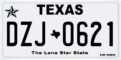 TX license plate DZJ0621